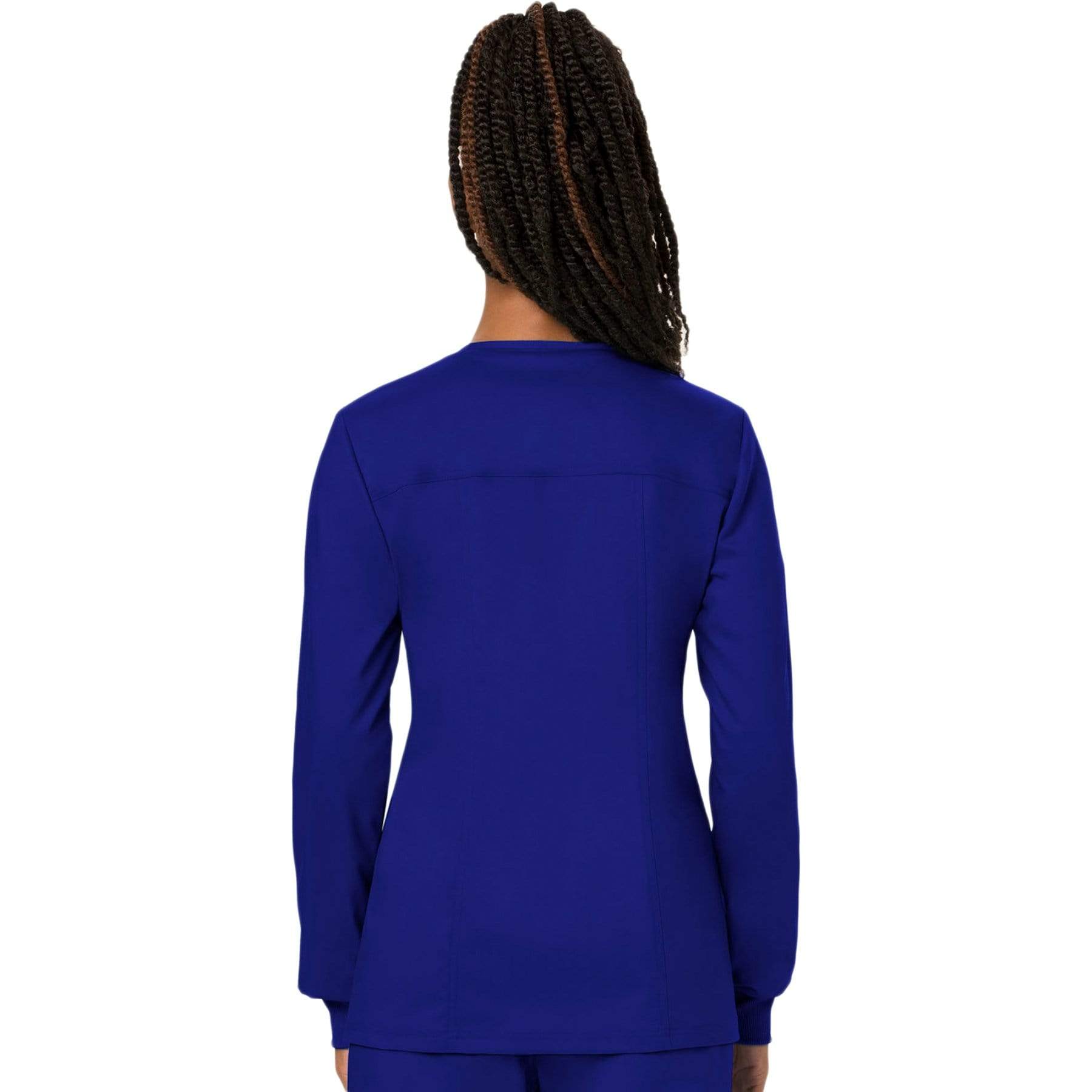 Cherokee Scrubs Jacket Cherokee Workwear Revolution WW310 Scrubs Jacket Women's Snap Front Warm-up Galaxy Blue