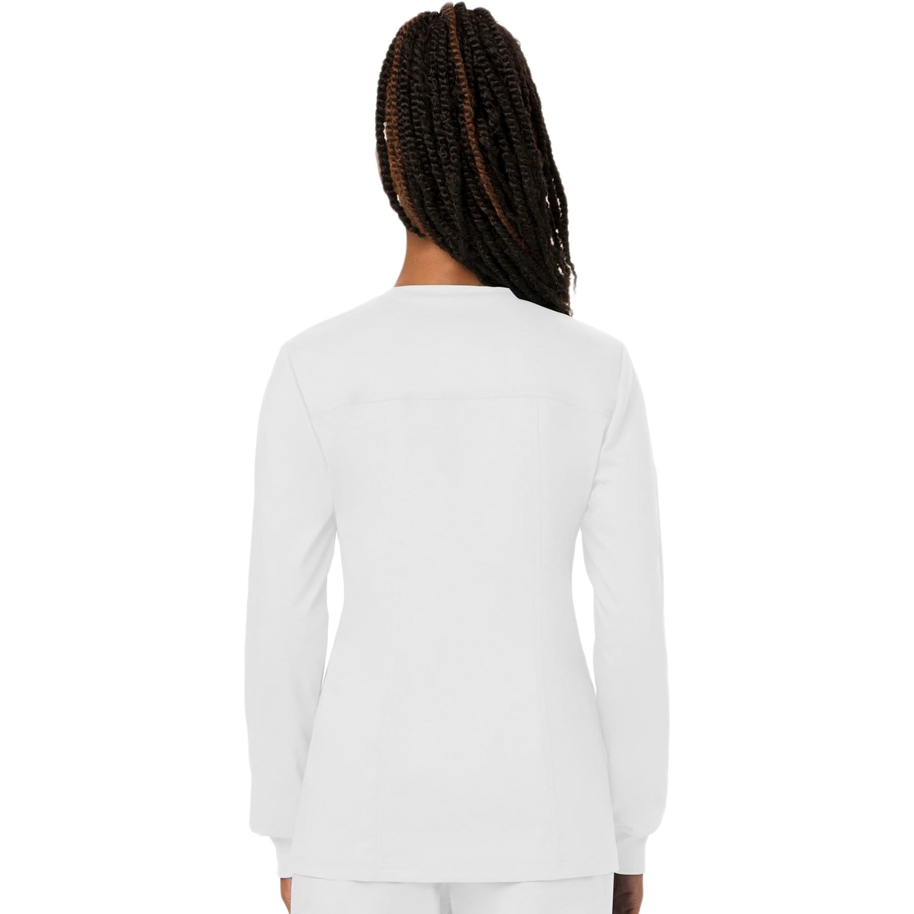 Cherokee Scrubs Jacket Cherokee Workwear Revolution WW310 Scrubs Jacket Women's Snap Front Warm-up White