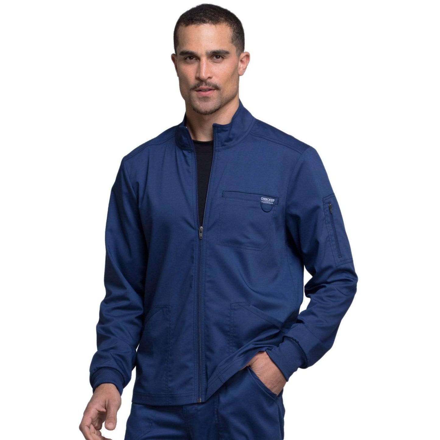 Cherokee Scrubs Jacket 2XL Cherokee Workwear Revolution WW320 Scrubs Jacket Men's Zip Front Navy