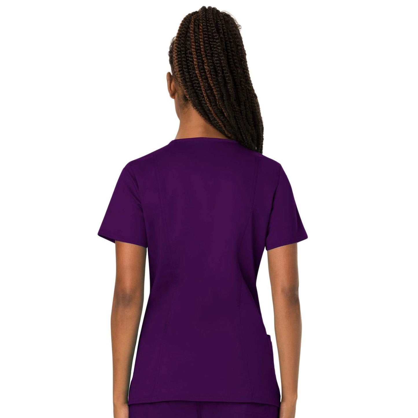 Cherokee Scrubs Top Cherokee Workwear Revolution WW620 Scrubs Top Women's V-Neck Eggplant