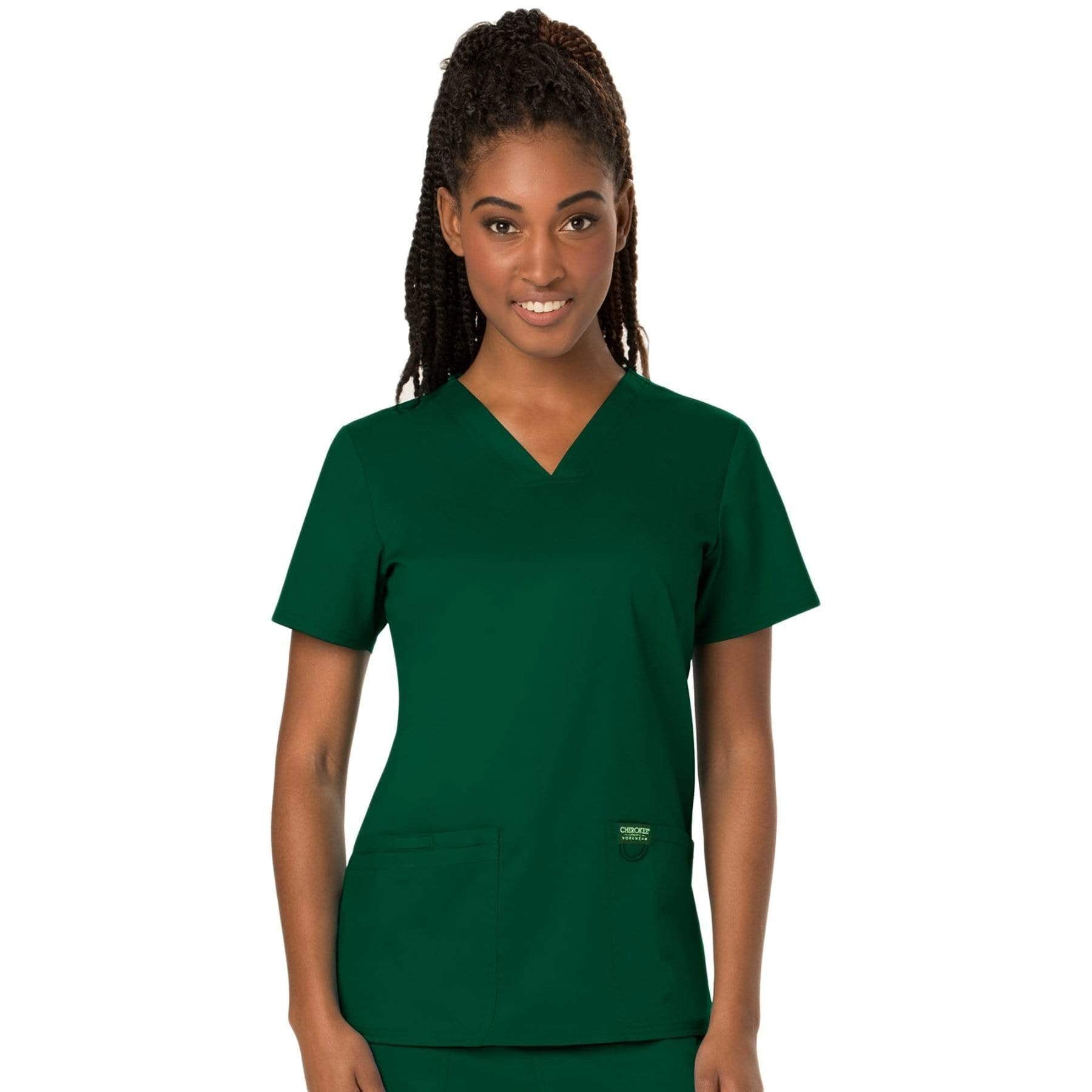 Cherokee Scrubs Top 2XL Cherokee Workwear Revolution WW620 Scrubs Top Women's V-Neck Hunter Green