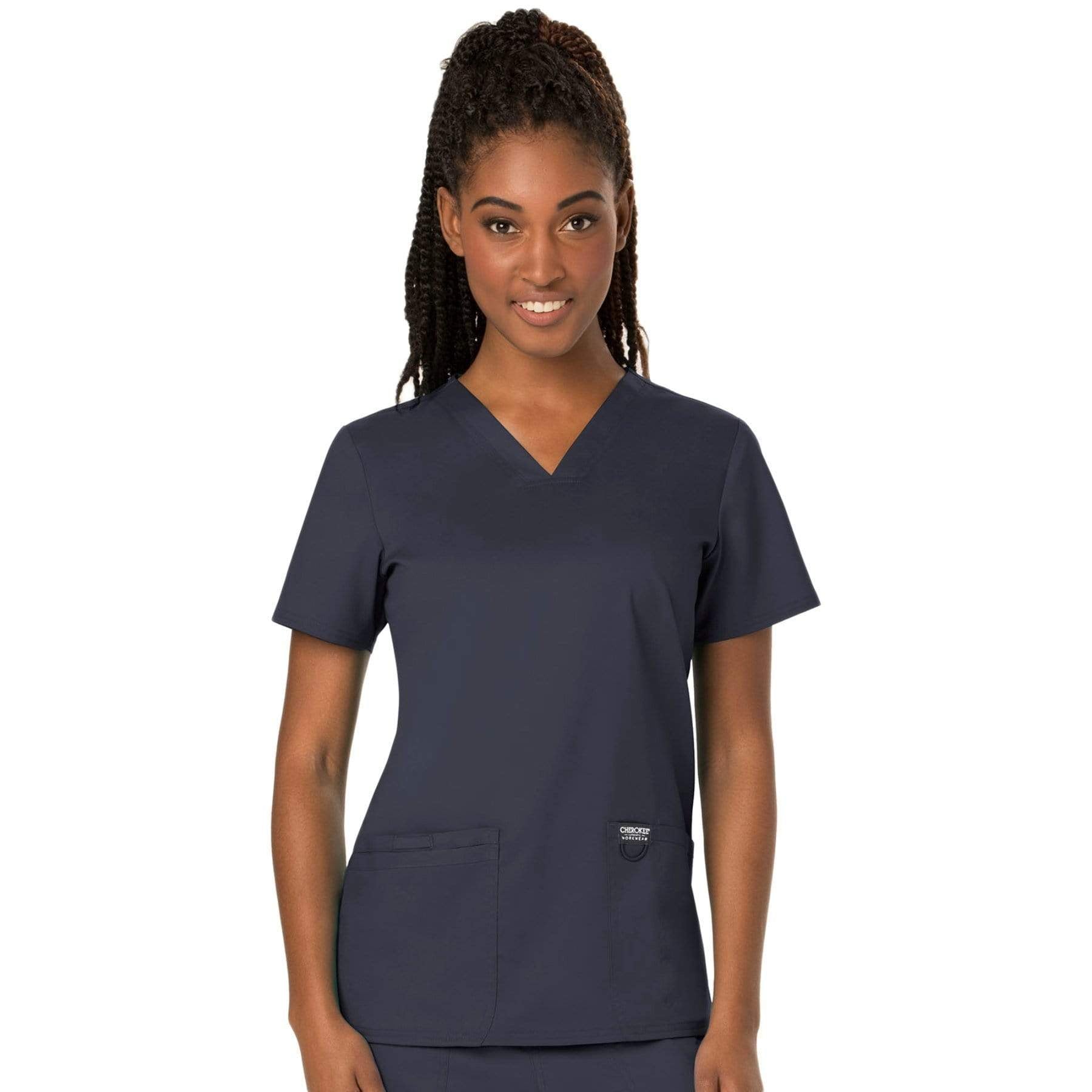 Cherokee Scrubs Top 2XL Cherokee Workwear Revolution WW620 Scrubs Top Women's V-Neck Pewter