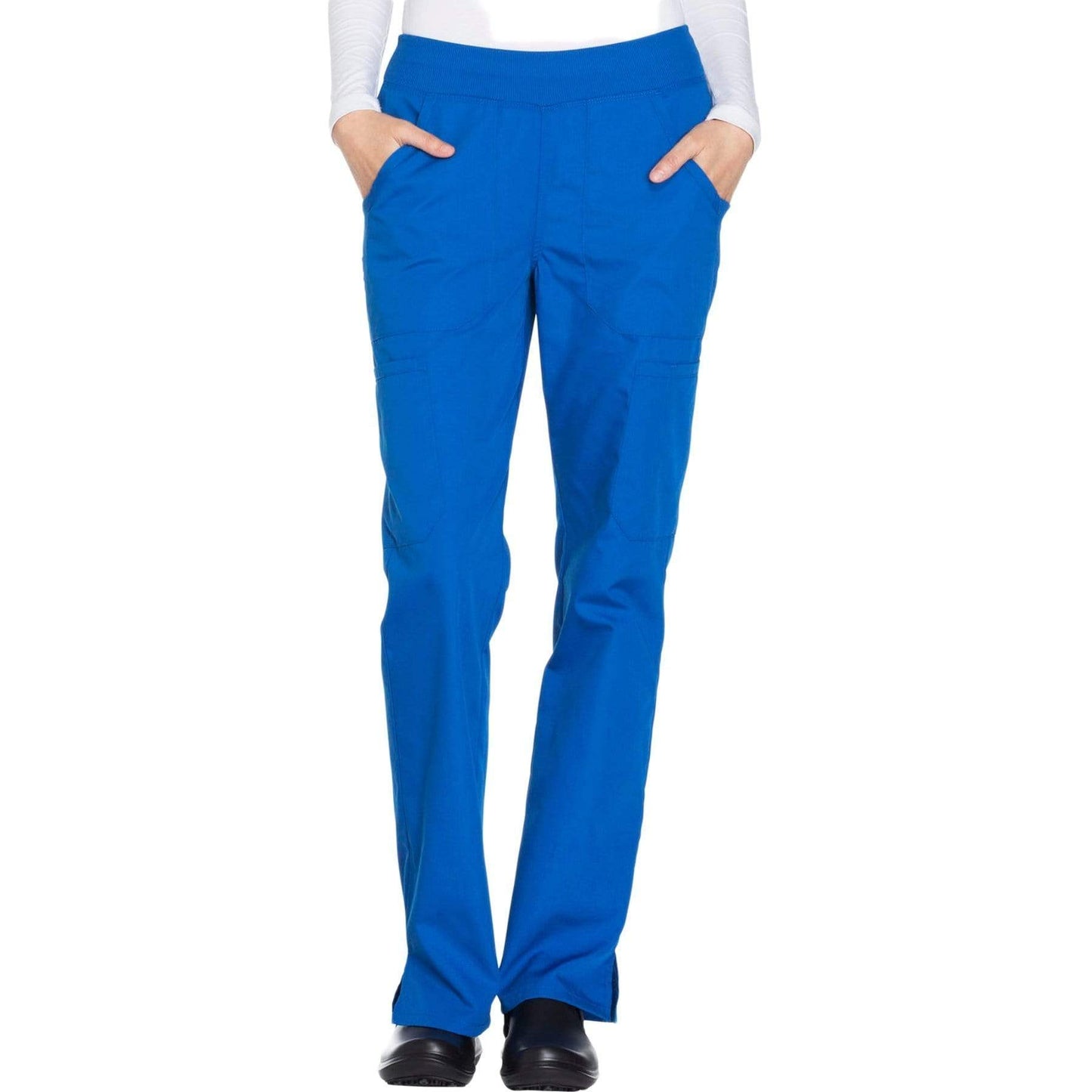 Cherokee Scrubs Pants 2XL / Regular Length Cherokee Workwear WW210 Scrubs Pants Women's Mid Rise Straight Leg Pull-on Cargo Royal