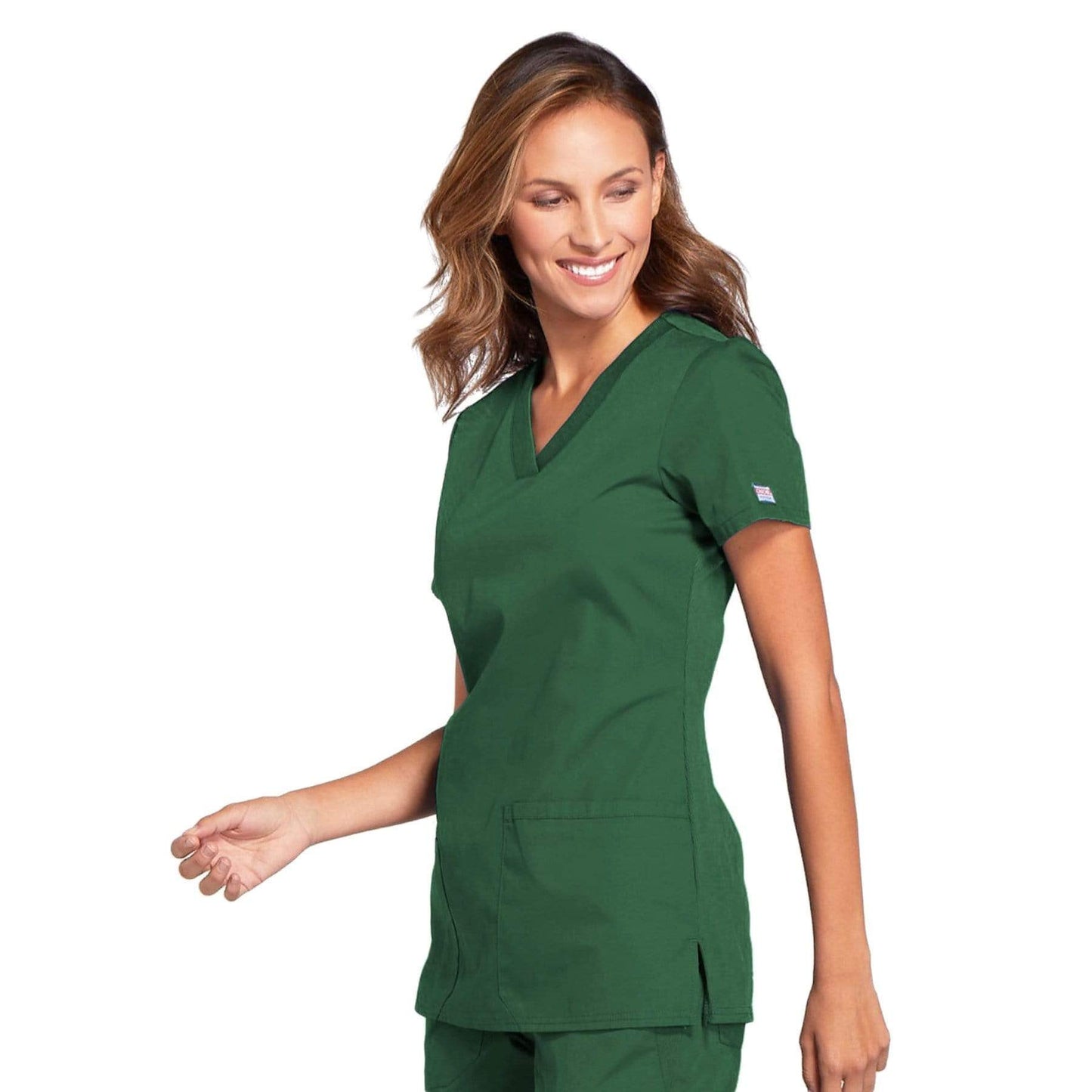 Cherokee Scrubs Top Cherokee Workwear WW645 Scrubs Top Women's V-Neck Hunter Green