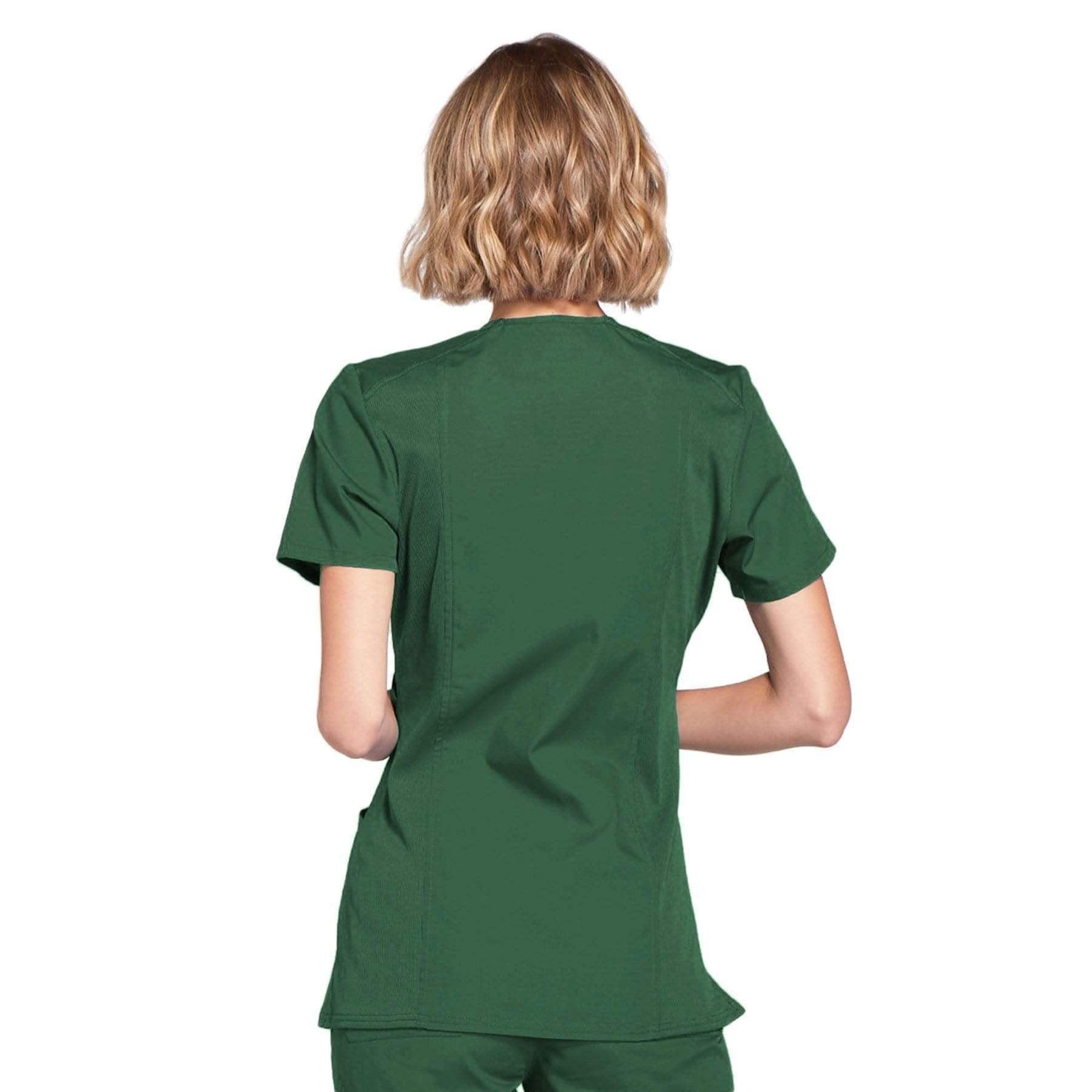 Cherokee Scrubs Top Cherokee Workwear WW650 Scrubs Top Women's Mock Wrap Hunter Green