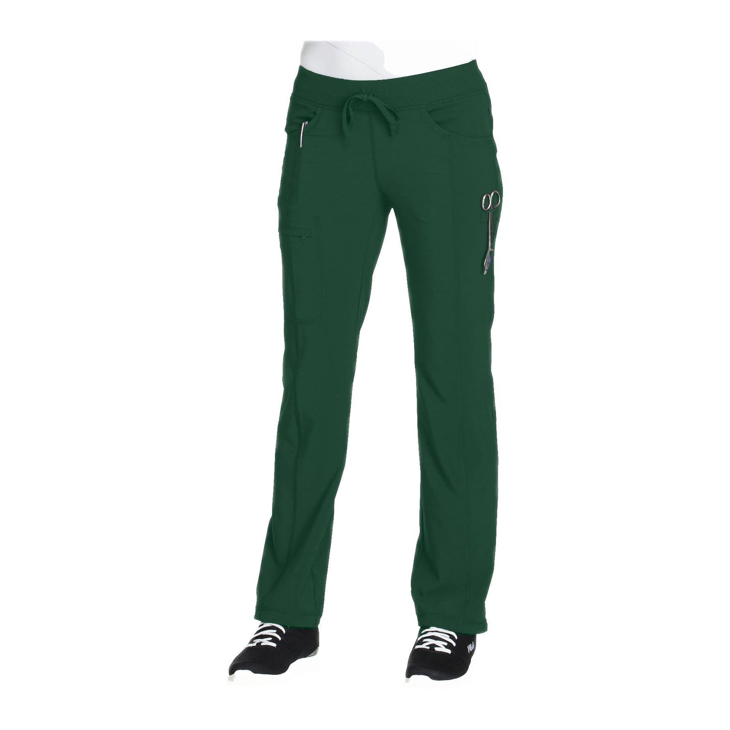 Cherokee Scrubs Pants Infinity Low Rise Straight Leg Drawstring Pant Hunter Green