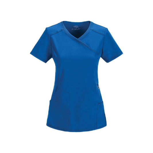 Cherokee Scrub Top Infinity Mock Wrap Top Royal Top