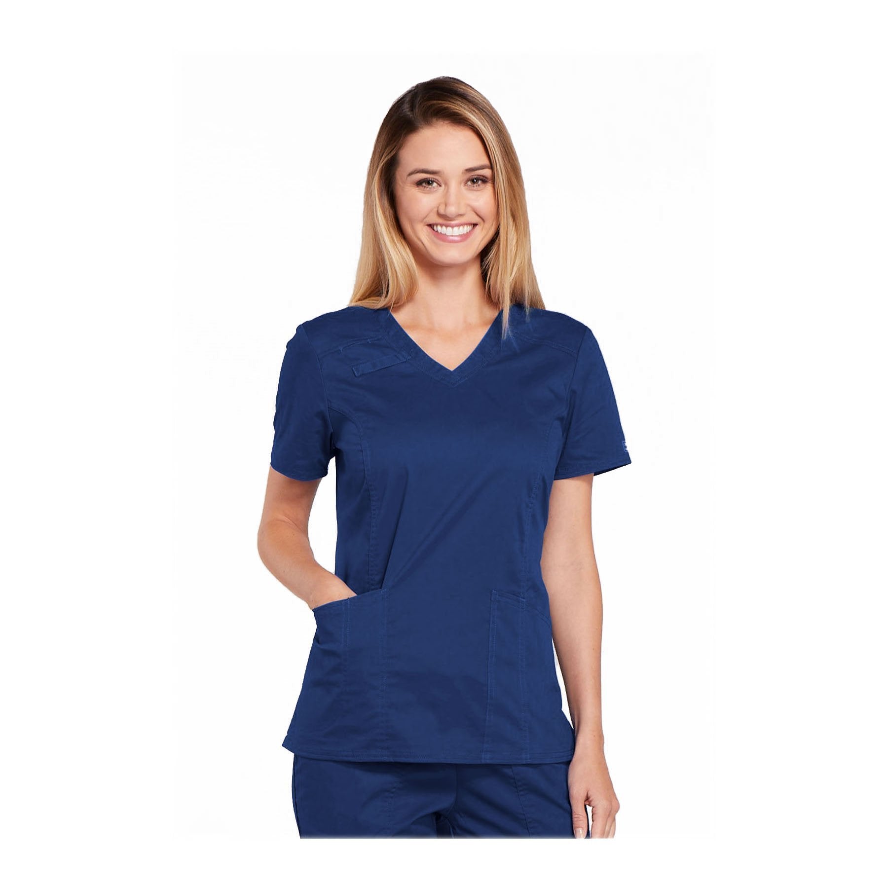 Cherokee Scrubs Workwear 4710 WW Core Stretch Top Modern Classic Navy Top