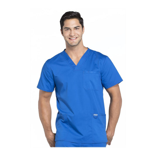 Cherokee Workwear Top WW Revolution Men's Men's V-Neck Top Royal Top
