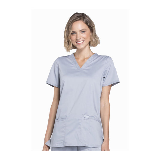 Cherokee Workwear Top WW Revolution V-Neck Top Grey Top