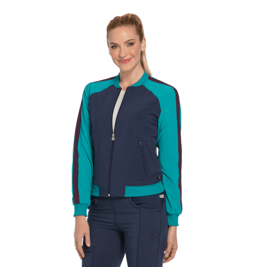 3XL Cherokee Scrubs CK310A Infinity Warm Up Jacket Contemporary Navy Warm Up Jacket